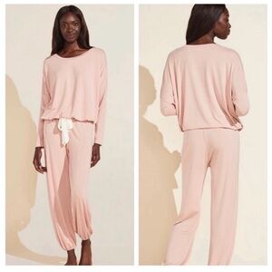 NWT Eberjey Slouchy long sleeve SET Peach Sz L